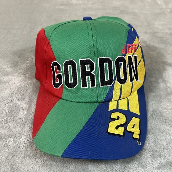 Vintage Jeff Gordon 24 DuPont NASCAR Racing Hat Cap Snap Back Multi-Color 90s